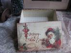 Vintage Kerst Doos - Nostalgische Kerstman - 15.5 x 10 x 5, Verzenden