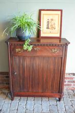 Prachtige antieke mahonie dressoir, halkast met jaloeziedeur