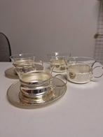 theeglazen in verzilverde houder, Ophalen of Verzenden, Zilver