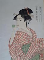 Japanse Houtblok Prent  Utamaro Vrouw Adachi 1967, Antiek en Kunst, Kunst | Niet-Westerse kunst, Verzenden