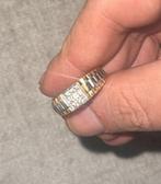 Gouden ring heren 14krt met diamant, 20 of groter, Ophalen of Verzenden, Zo goed als nieuw, Dame of Heer