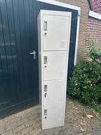 Smalle 4-deurs metalen lockerkast, grijs, Ophalen, Gebruikt