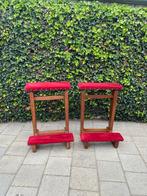 Antieke Bidstoelen met Rode Bekleding (2 stuks), Antiek en Kunst, Antiek | Religie, Ophalen