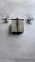 Moderne plafondspot met glazen details, Halogeen, Metaal of Aluminium, Ophalen of Verzenden, Zo goed als nieuw