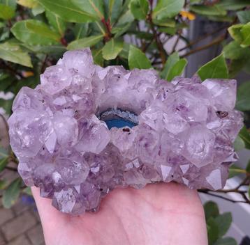 Amethist Waxinehouder edelsteen cluster edelstenen  beschikbaar voor biedingen