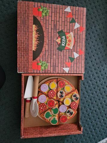 Houten Pizza  met Pizza Delen - Speelgoed beschikbaar voor biedingen