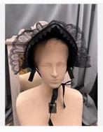 Zwarte stoffen kanten muts klederdracht look details, Antiek en Kunst, Curiosa en Brocante, Ophalen of Verzenden