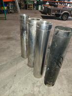 Rvs dubbelwandige kachel pijpen 150 rond, Doe-het-zelf en Verbouw, Buizen en Afvoer, Ophalen of Verzenden, Rvs, Minder dan 2 meter