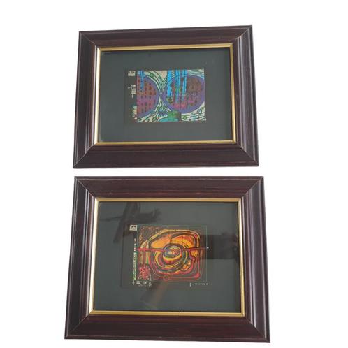 Friedensreich Hundertwasser ingelijste kunst set 2 st  0605, Antiek en Kunst, Kunst | Overige Kunst, Ophalen of Verzenden