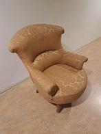 Leuke fauteuil met goud/brons kleurige bekleding, Huis en Inrichting, Fauteuils, Ophalen, Zo goed als nieuw, 75 tot 100 cm