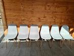 Zes eetkamer stoelen Leen Bakker, Ophalen, Gebruikt, Metaal, Grijs