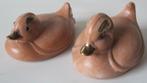 twee vergulde terracotta eenden, Verzamelen, Beelden en Beeldjes, Verzenden, Zo goed als nieuw, Dier