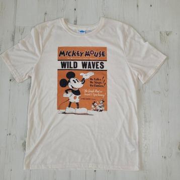 Disney Mickey Mouse T-shirt M vintage poster creme oranje beschikbaar voor biedingen