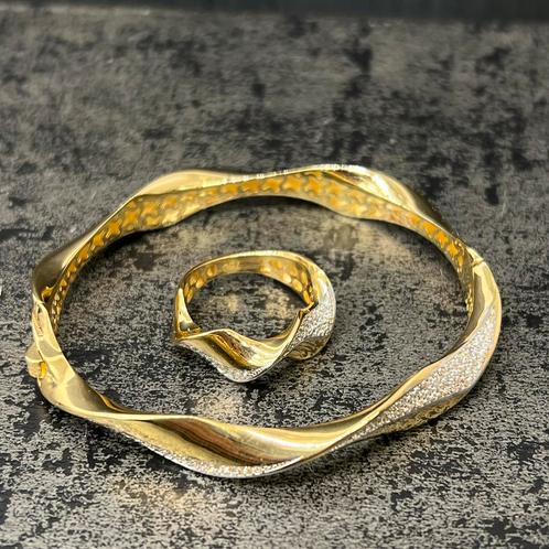 18k gouden armband met ring set nieuw, Sieraden, Tassen en Uiterlijk, Armbanden, Nieuw, Goud, Ophalen of Verzenden