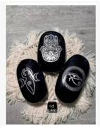3 edelsteen obsidiaan symbool steen Hand Oog enz./ pr.p.stuk, Ophalen of Verzenden