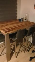 Eettafel met stoelen, Huis en Inrichting, 50 tot 100 cm, Industrieel, Gebruikt, Rechthoekig