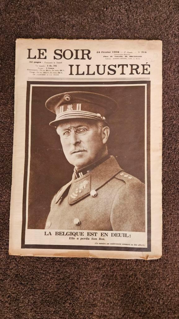 Le Soir Illustré - 24 Feb1934 - overlijden Koning Albert I, Boeken, Tijdschriften en Kranten, Gelezen, Krant, Ophalen