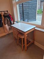 Vintage School Bureautje met Ladeblok, Huis en Inrichting, Ophalen, Gebruikt, Bureau