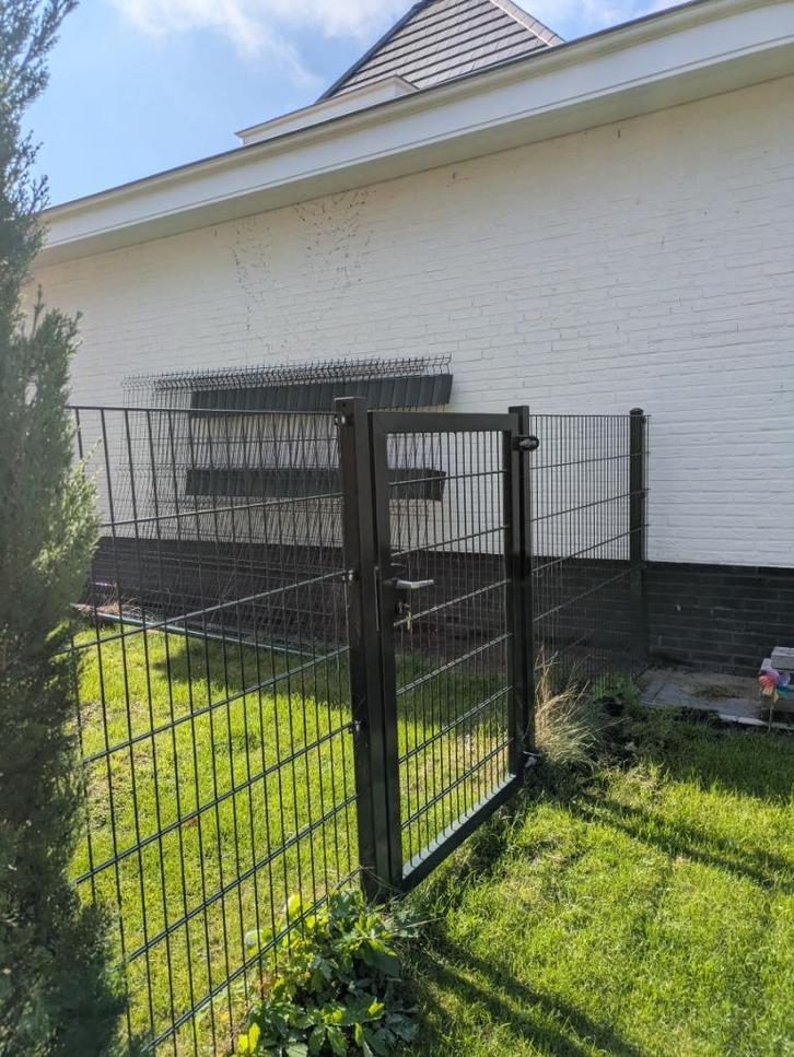 Poort plus hekwerk (1.40 hoog), Tuin en Terras, Tuinhekken en Hekwerk, Gebruikt, Dubbelstaafmat hekwerk, Ophalen