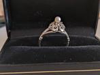 Antieke zilveren ring met echt pareltje, Sieraden, Tassen en Uiterlijk, Ringen, 18 tot 19, Ophalen of Verzenden, Dame, Zo goed als nieuw