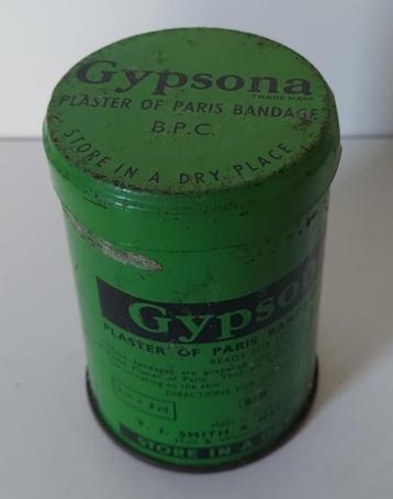 Vintage antiek blik bus van de Firma Gypsona beschikbaar voor biedingen