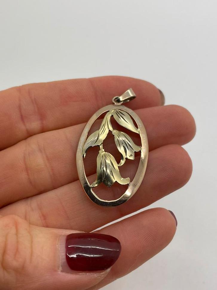 Z754 Prachtige zilveren TEKA hanger, Sieraden, Tassen en Uiterlijk, Antieke sieraden, Hanger, Zilver, Ophalen of Verzenden