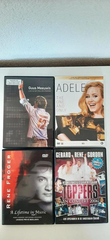 4 Muziek DVD's - Adele-Guus Meeuwis-Rene Froger- Toppers beschikbaar voor biedingen