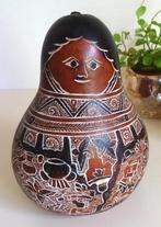 Peru: Shaman Rattle, muziekinstument, handversierde kalebas, Verzenden