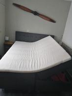 Boxspring met opbergruimte 160x200 cm compleet antraciet, 160 cm, Grijs, Zo goed als nieuw, Landelijk klassiek modern praktisch