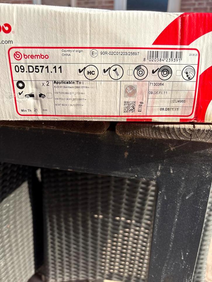Brembo Remschijven 09.D571.11 - Nieuw, Auto-onderdelen, Remmen en Aandrijving, Audi, Nieuw, Ophalen of Verzenden