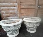 2 X SIERLIJK BETON BLOEMPOT BLOEMBAK, Tuin en Terras, Bloempotten, Ophalen, Gebruikt, 40 cm of meer, Tuin