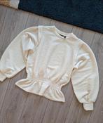 Crème ribgebreide trui met pofmouwen, Kleding | Dames, Blouses en Tunieken, Maat 38/40 (M), Beige, Ophalen of Verzenden, Zo goed als nieuw