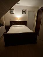 Tweepersoonsbed 200x160 cm in Walnootbruin – Inc Nachtkastje, Huis en Inrichting, Ophalen, Zo goed als nieuw, Tweepersoons