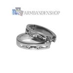 div rvs oorbellen met nep zirkonia diamant robijn of saffier, Overige materialen, Verzenden, Nieuw, Knopjes of Stekers