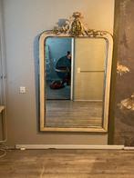 Spiegel antiek bleek roze, kuif met fazantenkoppel, Huis en Inrichting, Woonaccessoires | Spiegels, Ophalen, Gebruikt, 100 tot 125 cm