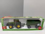 Siku john deere met kar, Hobby en Vrije tijd, Modelauto's | 1:50, Ophalen of Verzenden, Zo goed als nieuw, Hijskraan, Tractor of Landbouw