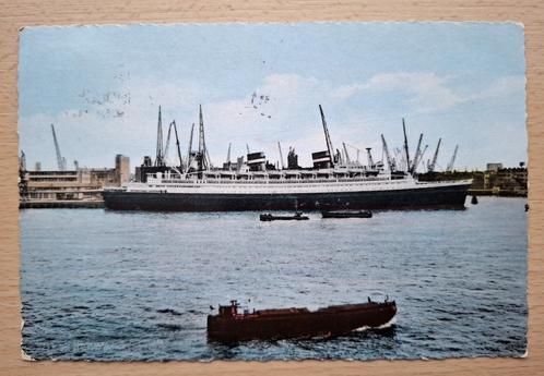 Ansichtkaart ss Nieuw Amsterdam in Rotterdam - uit 1956, Verzamelen, Ansichtkaarten | Nederland, Gelopen, Zuid-Holland, 1940 tot 1960
