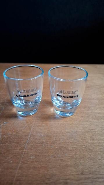set van 2 goblet graanjenever borrel shot glazen beschikbaar voor biedingen