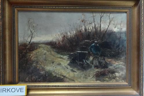 DE RIETSNIJDER * OLIEVERF OP DOEK * Gesigneerd *, Antiek en Kunst, Kunst | Schilderijen | Klassiek, Verzenden