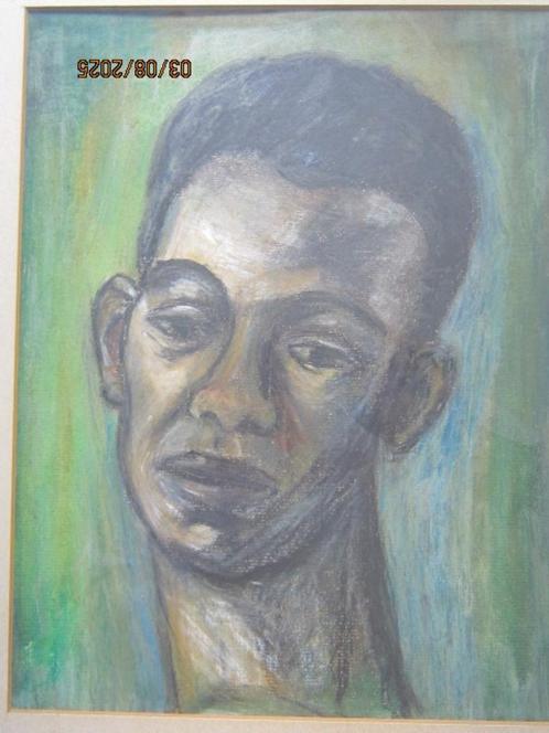Mooi portret schilderij in aquarel in mooie lijst, Antiek en Kunst, Kunst | Niet-Westerse kunst, Ophalen of Verzenden