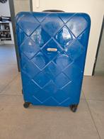 Blauwe Reiskoffer met Wieltjes, Sieraden, Tassen en Uiterlijk, Koffers, Gebruikt, Hard kunststof, 45 tot 55 cm, 70 cm of meer