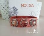 Noosa Armband classic skinny Embossed Peach Maat M, Sieraden, Tassen en Uiterlijk, Nieuw, Oranje, Leer, Verzenden