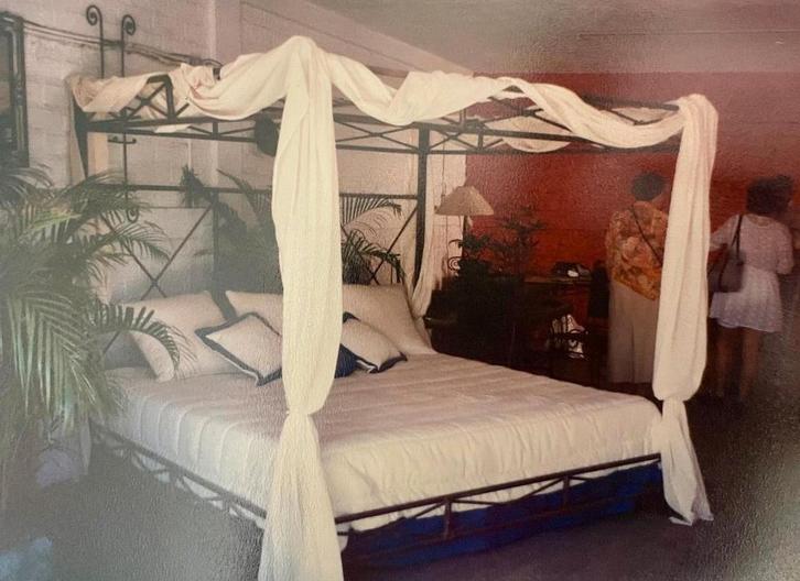 Hemelbed ombouw mexicaans metaal, Huis en Inrichting, Slaapkamer | Bedden, Gebruikt, Tweepersoons, Overige maten, 200 cm, Metaal