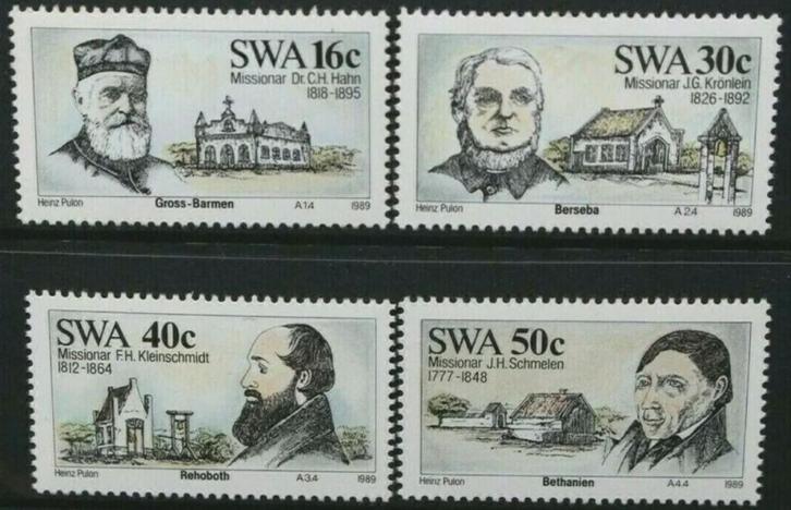 Zuid West Afrika 1989 Duitse missionarissen geloof pfris, Postzegels en Munten, Postzegels | Afrika, Postfris, Overige landen