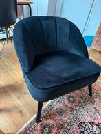 Fauteuil bankje loveseat velvet fluweel zwart schelp, Ophalen, Gebruikt, Minder dan 75 cm, Stof