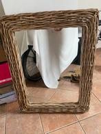 Rotan spiegel, Huis en Inrichting, Woonaccessoires | Spiegels, Ophalen, Minder dan 50 cm, Rond, Zo goed als nieuw