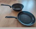 Pannenset - Koekenpan en Wok Jamieoliver & greenpan, 28 cm, Huis en Inrichting, Gebruikt, Aluminium, Ophalen of Verzenden, Keramische plaat