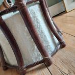 Vintage bamboe hanglamp met stoffen kap, Huis en Inrichting, Gebruikt, Ophalen of Verzenden, Onbekend, Onbekend