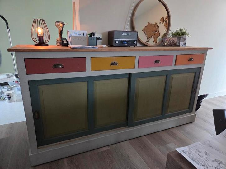 Teak oud hout dressoir, Huis en Inrichting, Kasten | Dressoirs, Zo goed als nieuw, 50 tot 75 cm, Ophalen