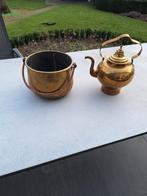 Messing / koper waterketel en pot, Antiek en Kunst, Antiek | Koper en Brons, Ophalen of Verzenden